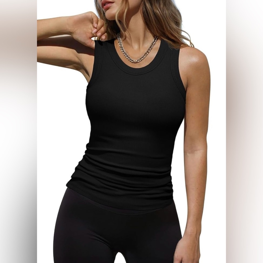 Black Ribbed Tank Top